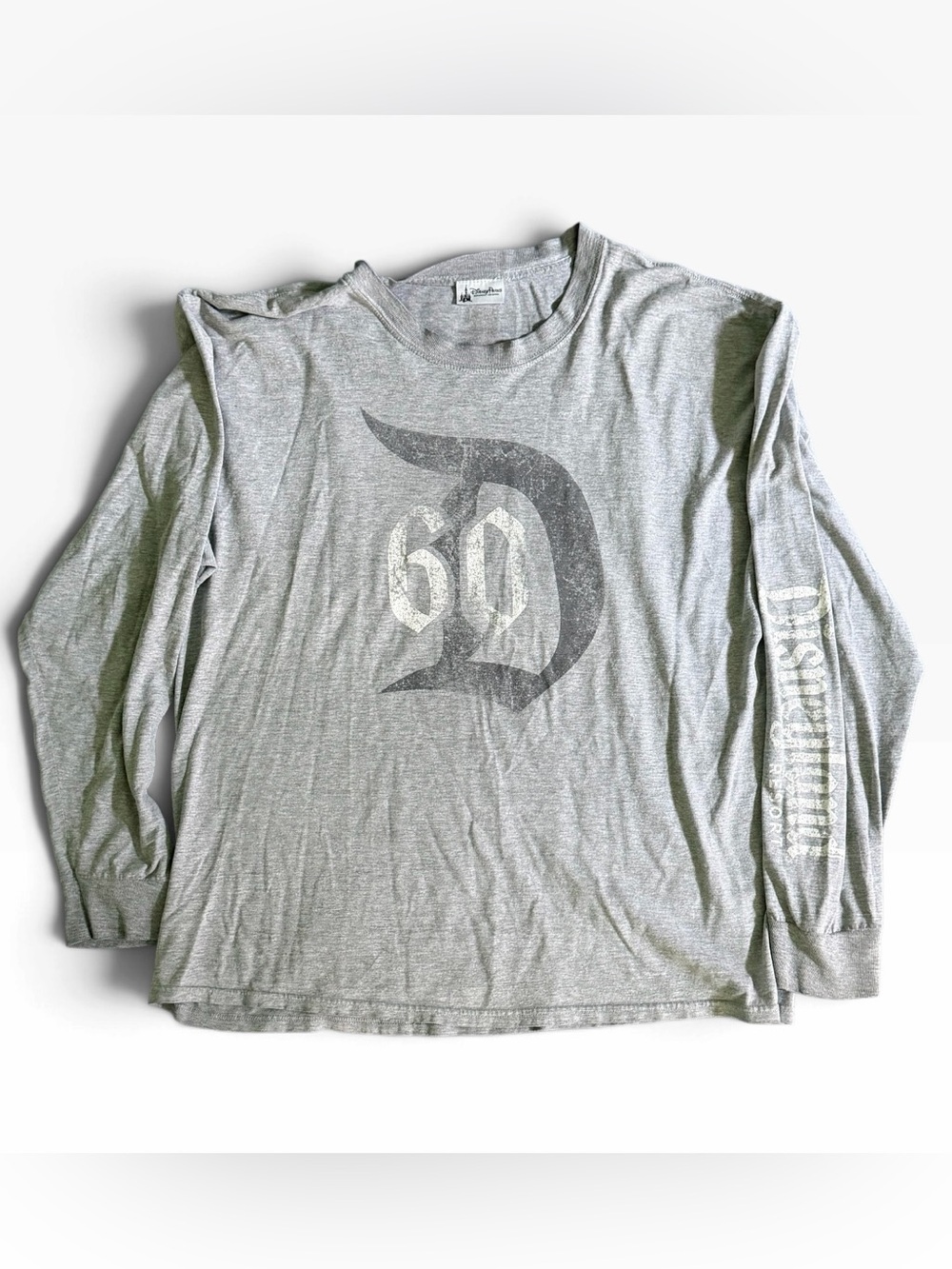 Disneyland Parks Resort 60th Anniversary Long Sleeve T-Shirt Unisex XL Gray Tee